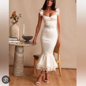 V. Chapman Rosalie Dress White